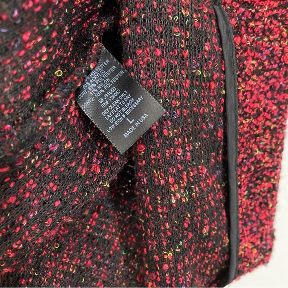 Potter’s Pot Women’s L Vintage Terry Cloth Knit Open Front Cardigan Sequin - Picture 3 of 7